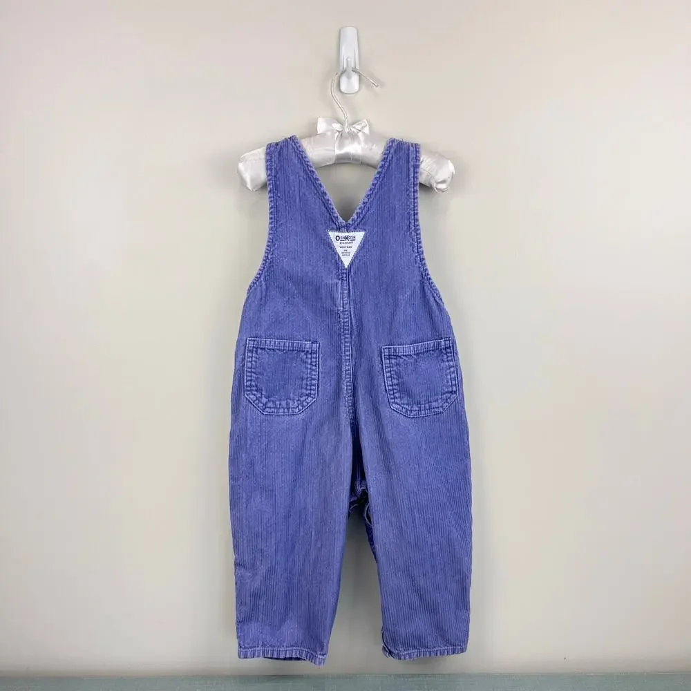 Vintage OshKosh B'gosh Purple Corduroy Overalls 24 Months